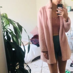 FUZZY long pink coat 🌸🌸🌸